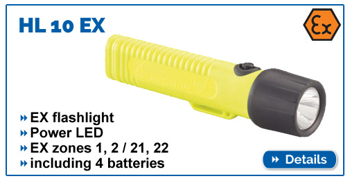 HL 10 EX - Flashlight with EX protection for EX zones 1,2,21,22, waterproof IP68: Safe lighting for potentially explosive areas, waterproof