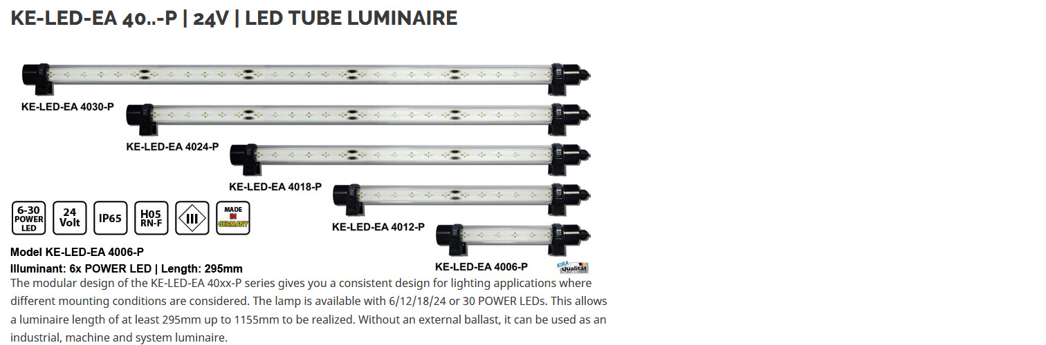 KE-LED-EA 4006- modular LED machine lamp series, 24 Volt