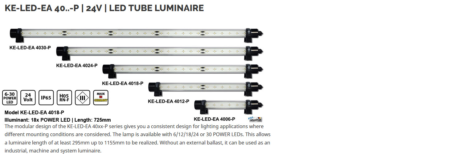KE-LED-EA 4018 - modular LED machine lamp series, 24 Volt