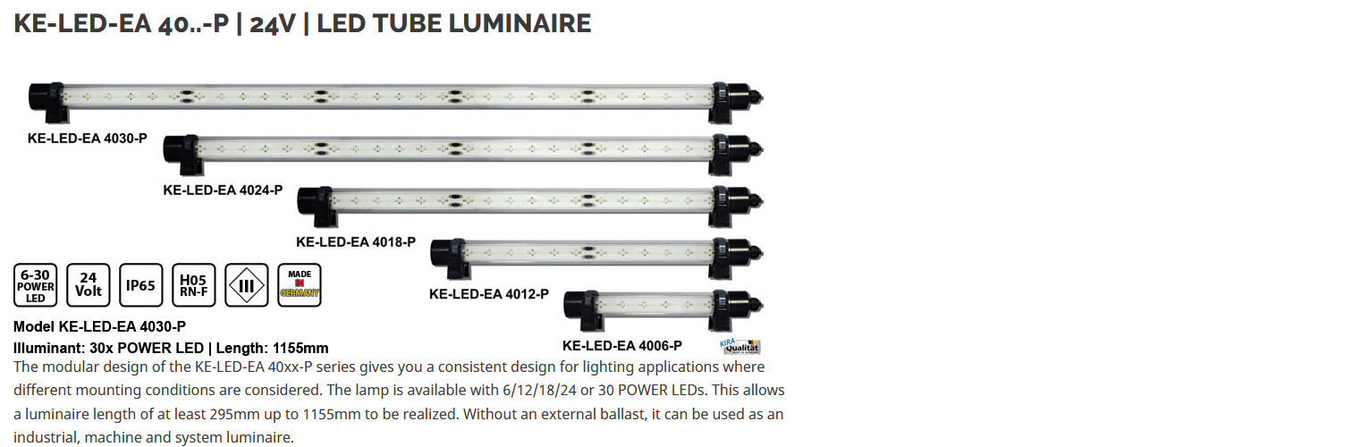KE-LED-EA 4030- modular LED machine lamp series, 24 Volt