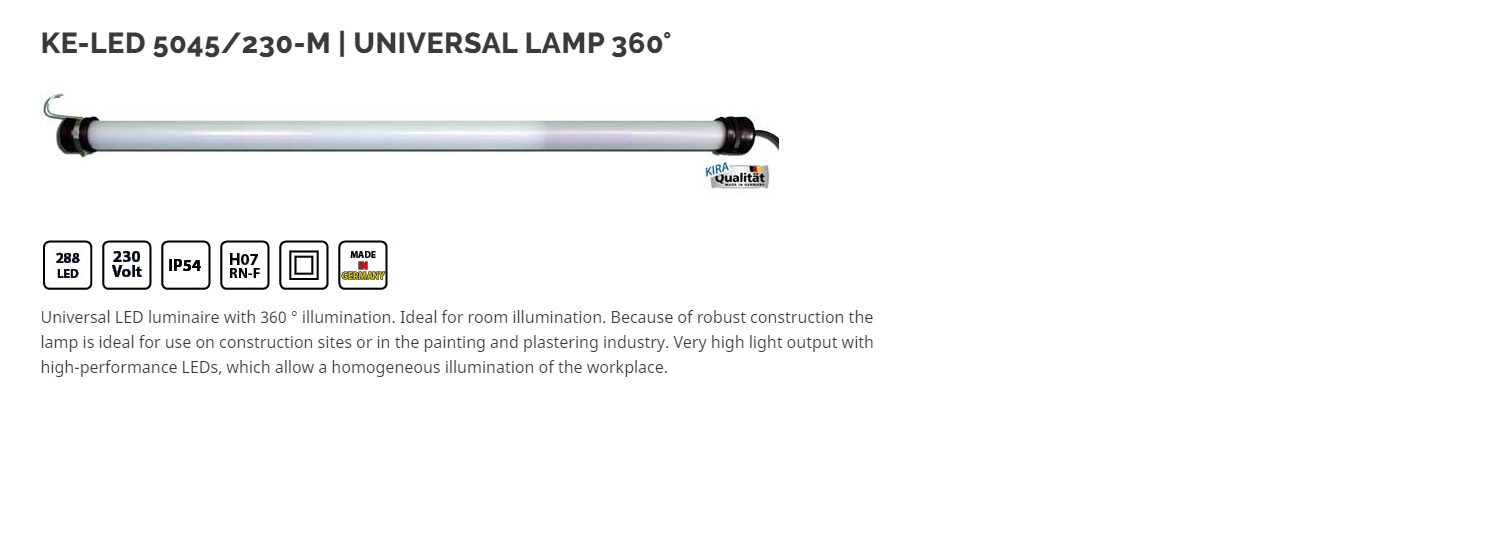 KE-LED 5045/230-M - LED work lamp / hand lamp, 360° ilumination, omnidirectional