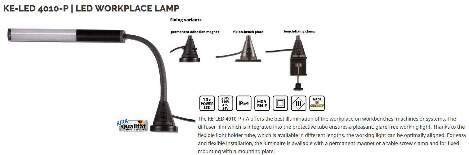 KE-LED 4010-P/A - LED workplace lamp with flexible lightholder