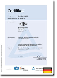 KIRA ISO Zertifikat