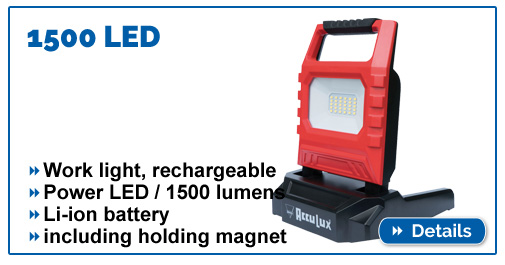 Compact, lightweight and collapsible LED work spotlight with a magnet in the base, ideal for on the go.