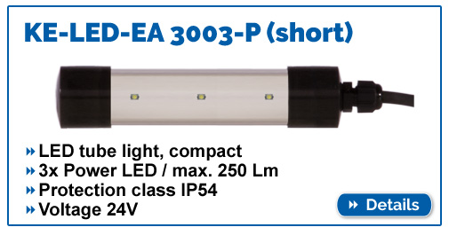 LED machine light KE-LED-EA 3003, compact, IP54, 250 lumens, 24V voltage.