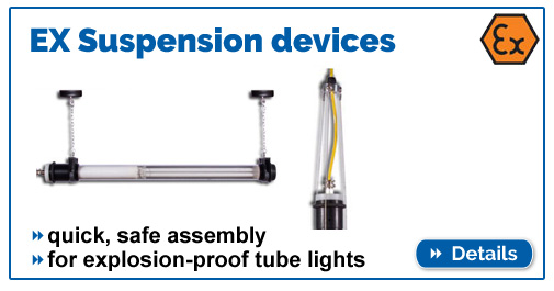 Suspension devices for ex-proof lamps