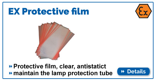 Protecive film antistatic for ex-proof lamps